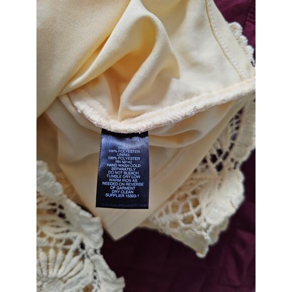 Liz Claiborne Yellow Eyelet Sheath Dress Size 18 Sleeveless Wedding Guest - Picture 10 of 10